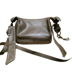 Frye Nora Knotted Crossbody Khaki Leather
